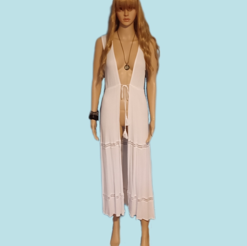 BB Dakota M Boho Sleeveless cardigan beach Duster